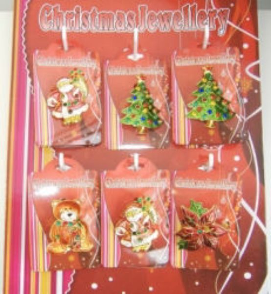 Picture of XMAS PINS DELUXE FLASHING LIGHT UP 4 DES